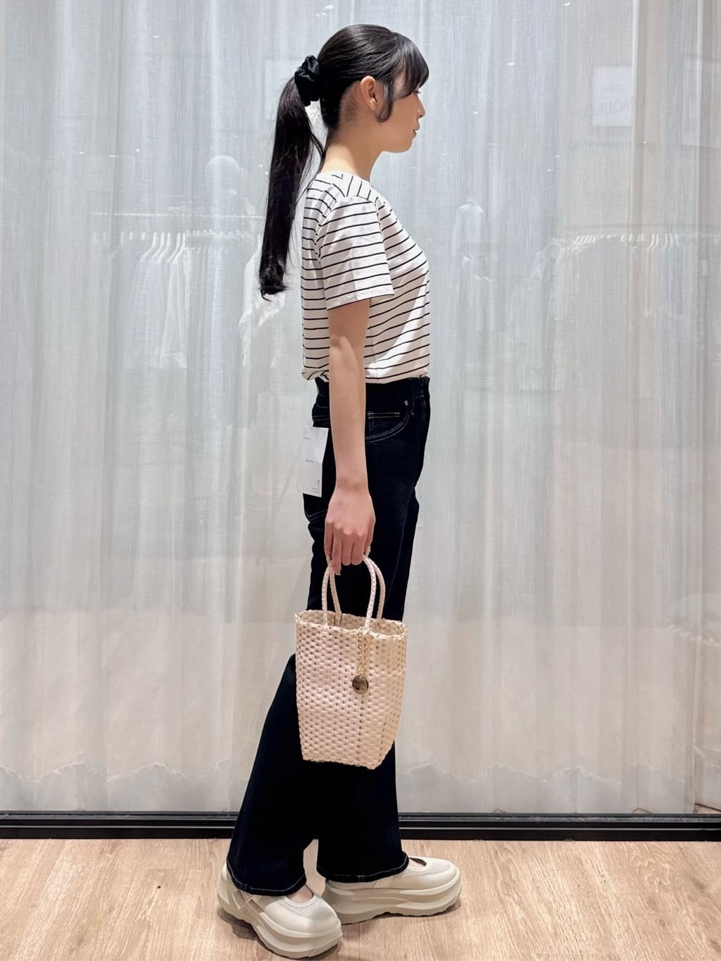 ぞうげさんの「OPAQUE.CLIP｜【UVケア／接触冷感／吸水速乾】薄手なのに透けにくい！ベーシックTシャツ《洗濯機OK／S～3L／6c」を使ったコーディネート