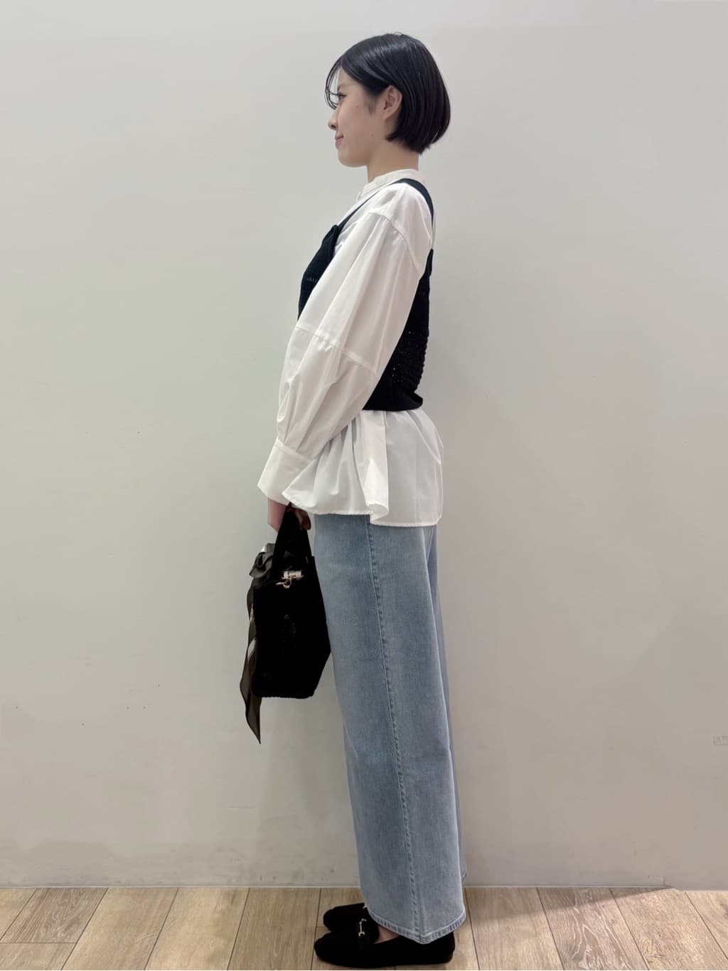 RINさんの「OPAQUE.CLIP｜テープヤーンビスチェニット【洗濯機OK／抗ピル】」を使ったコーディネート