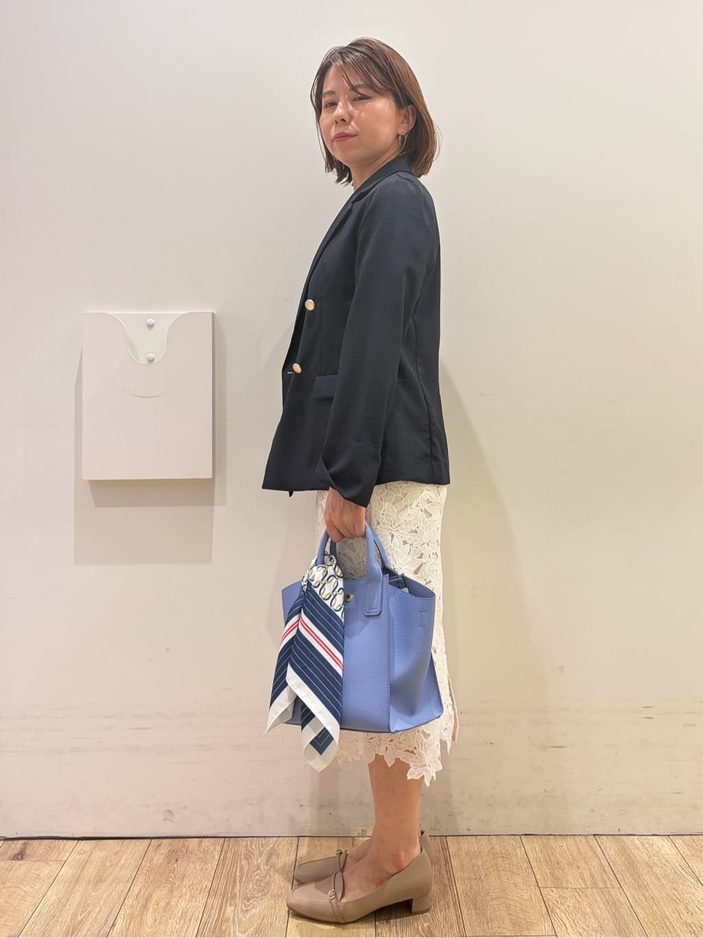 YUKOさんの「index｜《再入荷》ダブルブレストテーラードジャケット【接触冷感／吸水速乾／イージーアイロン／防シワ／洗濯機O」を使ったコーディネート