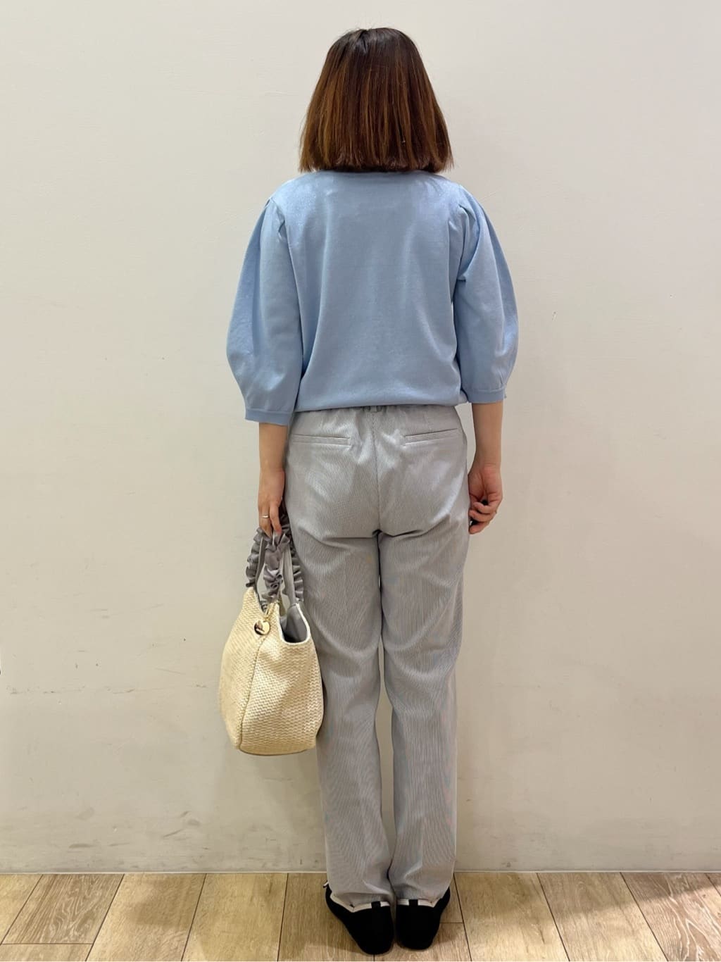 kcさんの「OPAQUE.CLIP｜【UVケア】6分袖タックスリーブニット《洗濯機OK／XS～LL／9col》」を使ったコーディネート