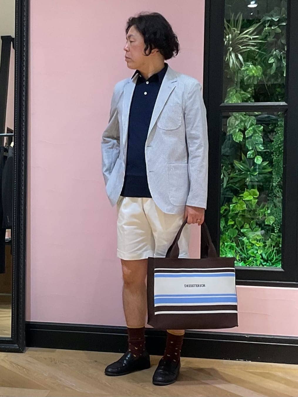 Nagaseさんの「DRESSTERIOR｜◆【吸湿速乾/セットアップ可/ウォッシャブル】COOLMAX シアサッカー サマージャケット」を使ったコーディネート