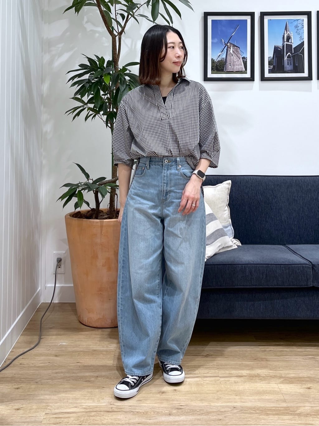 canaさんの「Dessin｜【洗える】スキッパーシャツブラウス」を使ったコーディネート