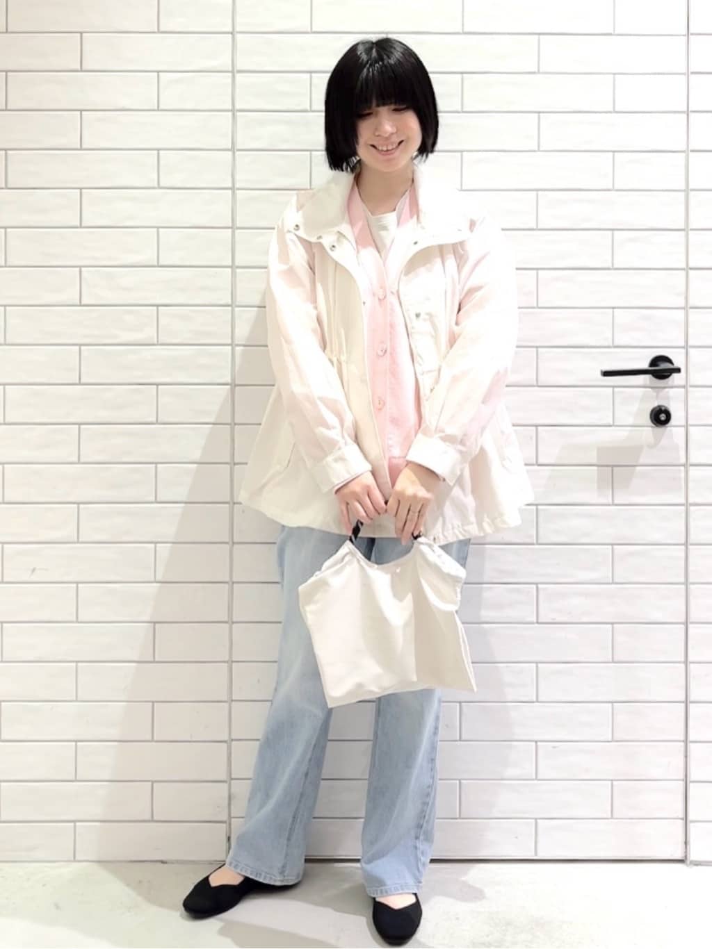 しおりさんの「OPAQUE.CLIP｜撥水スタンドZIPブルゾン【洗濯機OK／UVケア／花粉対応】」を使ったコーディネート