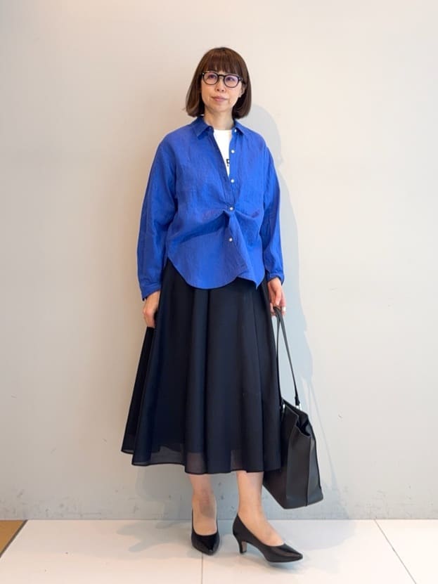 murayamaさんの「INDIVI｜【接触冷感／2WAY】カシュクールリネンシャツ」を使ったコーディネート