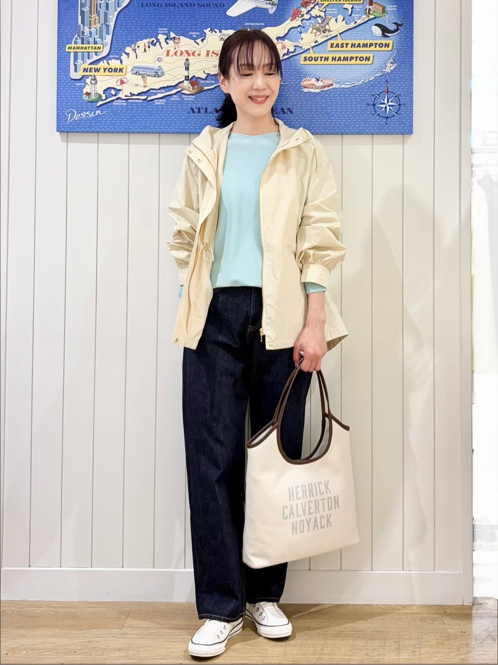 uwatokoさんの「Dessin｜【撥水・洗える】フーデッドライトブルゾン」を使ったコーディネート