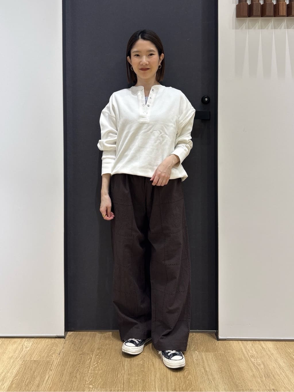 risaさんの「Dessin｜【前後2WAY/洗える】ドロストリブカットソー」を使ったコーディネート
