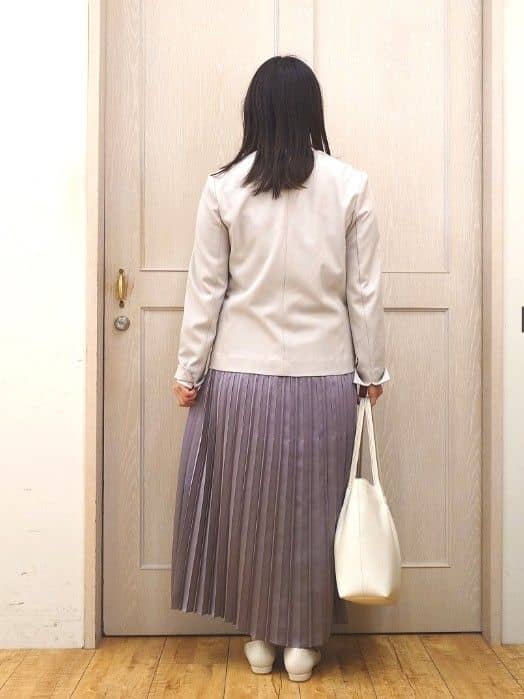 とろろさんの「SHOO･LA･RUE｜【洗濯機可/UV/SS-3L】すっきり好印象 ノーカラージャケット」を使ったコーディネート