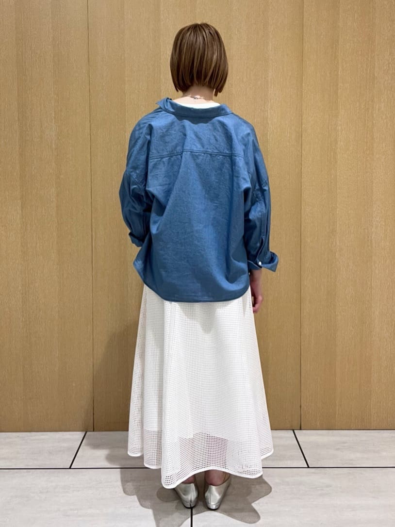 yoshieさんの「UNTITLED｜【古畑星夏さん着用/洗える/後ろウエストゴム】スクエアメッシュスカート」を使ったコーディネート
