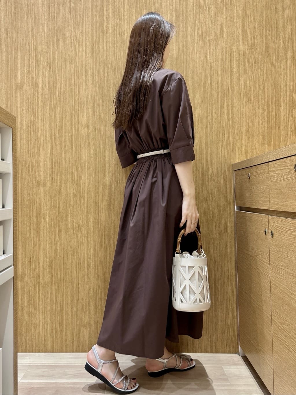 maiさんの「OPAQUE.CLIP｜リボンベルト付きシャツワンピース【洗濯機OK／防シワ加工】」を使ったコーディネート