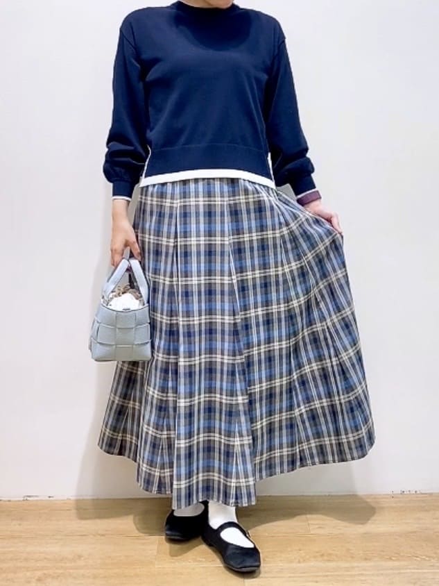 Hamaさんの「Dessin｜【洗える】バイカラーデザインニット」を使ったコーディネート