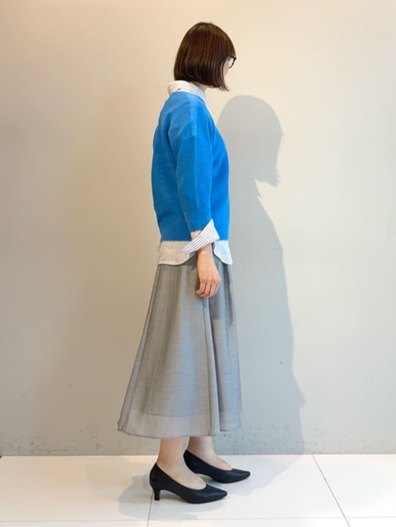 murayamaさんの「INDIVI｜【洗える／ドライタッチ／和紙混】ガーター編みニット」を使ったコーディネート