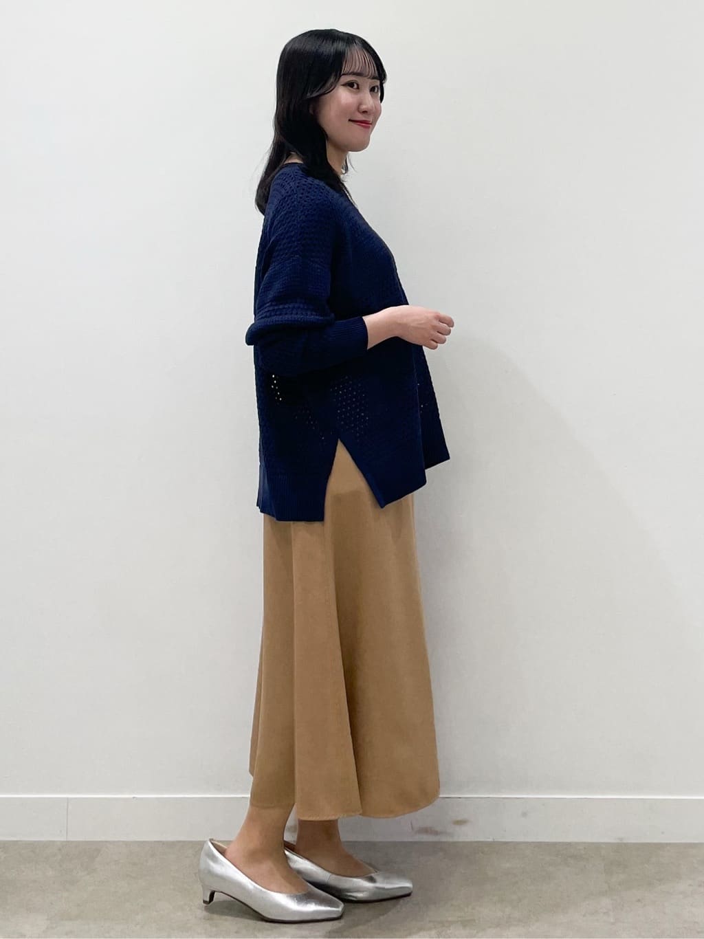 yukariさんの「Reflect｜【レイヤードにおすすめ◎】メッシュ風ドライタッチニット」を使ったコーディネート