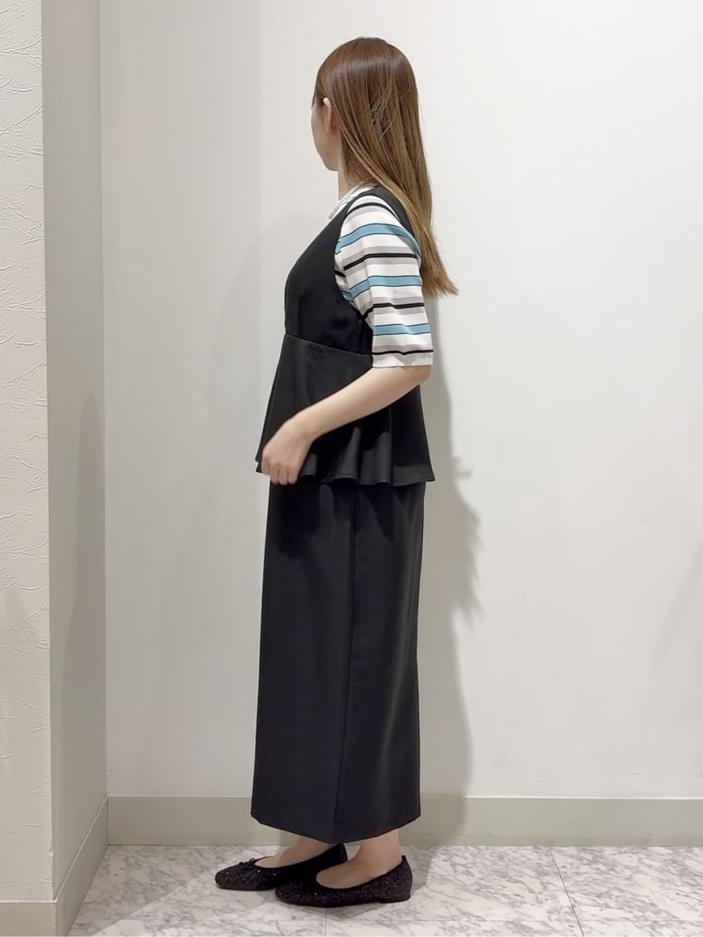 しかっちさんの「grove｜【シリーズ累計36万枚/UVカット・ひんやり・洗濯機OK】やわらかドライタッチ 五分袖クルーネックニ」を使ったコーディネート