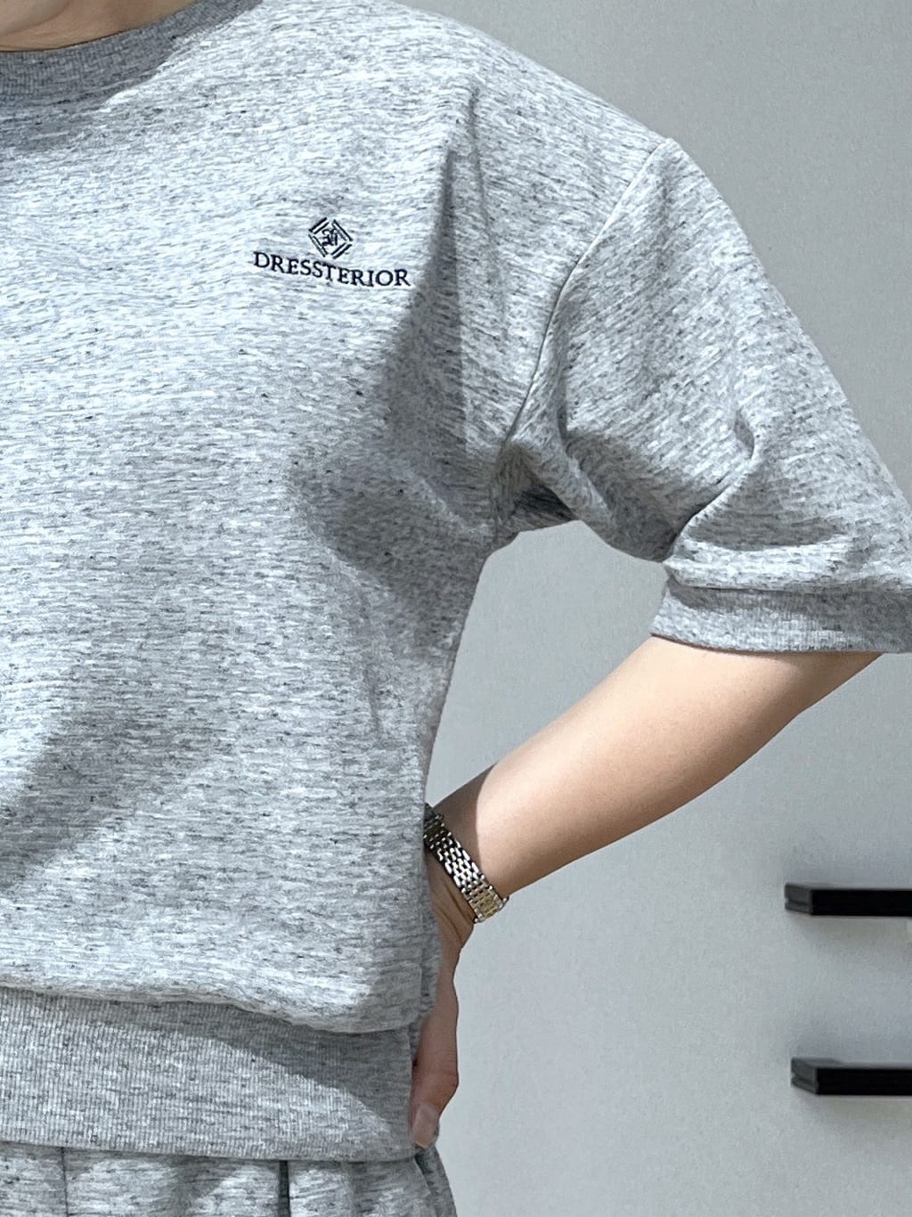 Soeさんの「DRESSTERIOR｜【セットアップ可/ウォッシャブル】ストレッチ裏毛ハーフスリーブプルオーバー」を使ったコーディネート