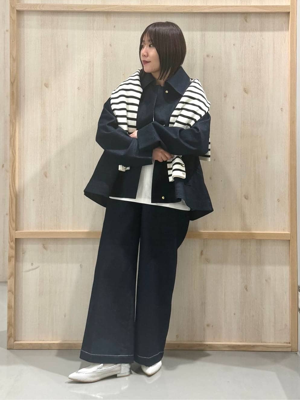 nanaさんの「THE SHOP TK｜ハーフミラノカーデ」を使ったコーディネート