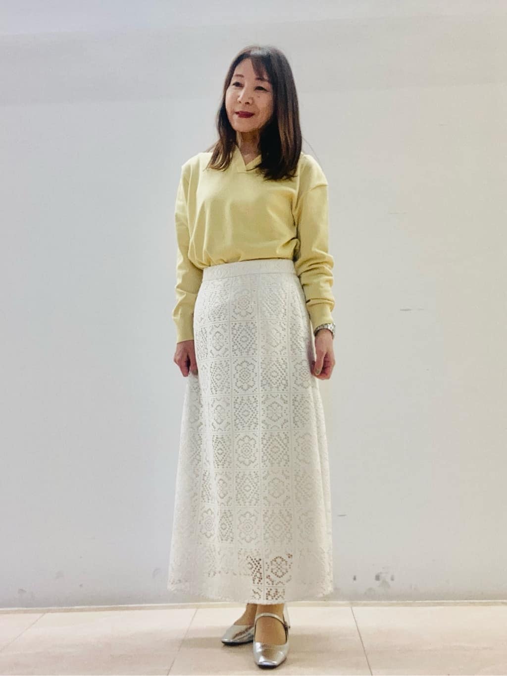 kurodaさんの「Reflect｜スキッパーネックニットプルオーバー」を使ったコーディネート