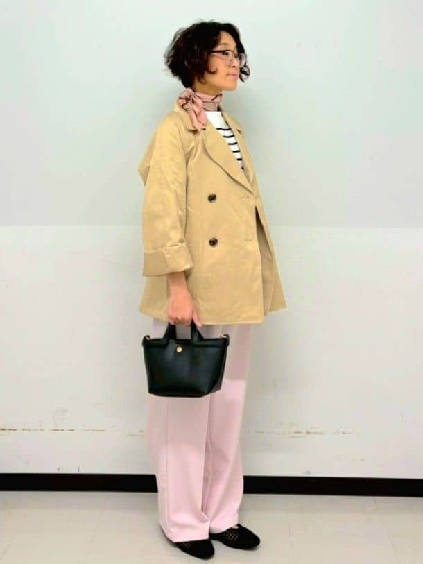 くまみさんの「OPAQUE.CLIP｜ミドルトレンチコート【洗濯機OK】」を使ったコーディネート