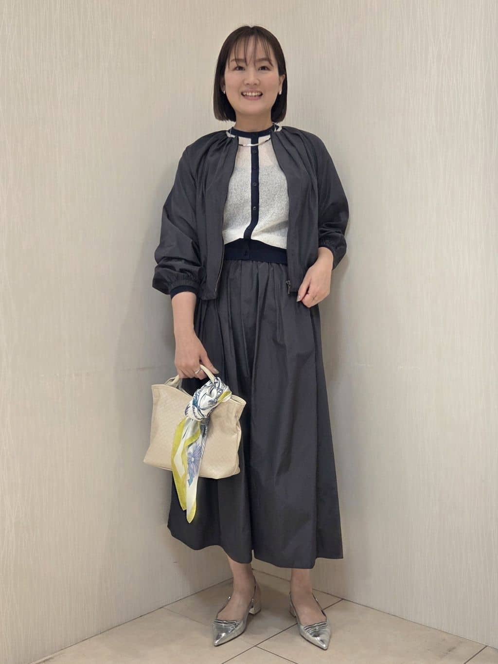 naokoさんの「UNTITLED｜◆【セットアップ可/はっ水】シャイニータイプライターブルゾン」を使ったコーディネート