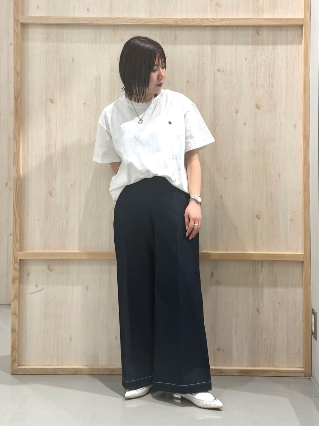 nanaさんの「THE SHOP TK｜ハーフミラノカーデ」を使ったコーディネート