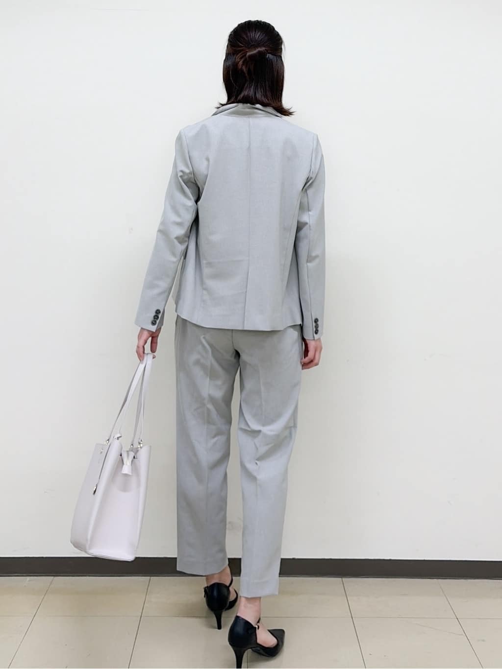 yurinaさんの「index｜ダブルブレストジャケット／セットアップ対応可【洗える／接触冷感／吸水速乾／防シワ／ストレッチ】」を使ったコーディネート