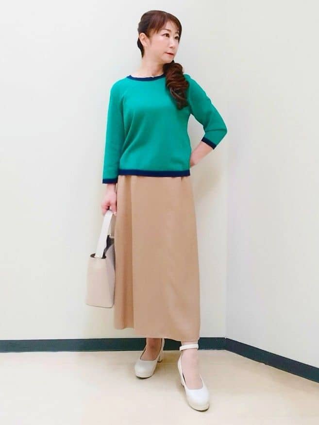 花さんの「Reflect｜【アンサンブル可】バイカラーカーディガン」を使ったコーディネート