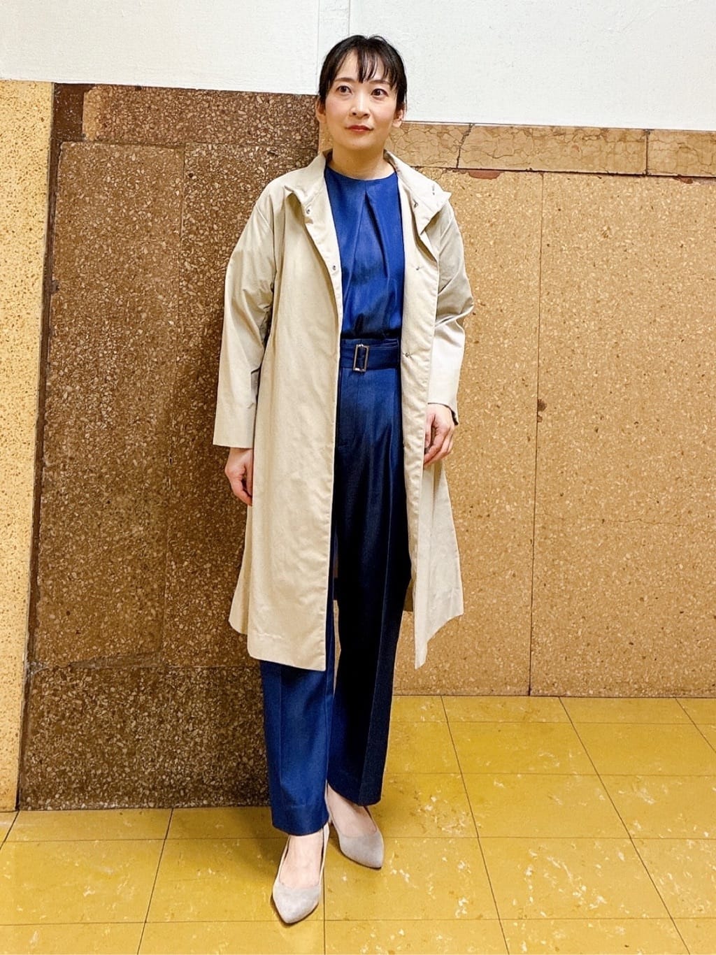 hattoriさんの「INDIVI｜【洗える／UVケア／SETUP可能】デニムライク ランタン袖ブラウス」を使ったコーディネート