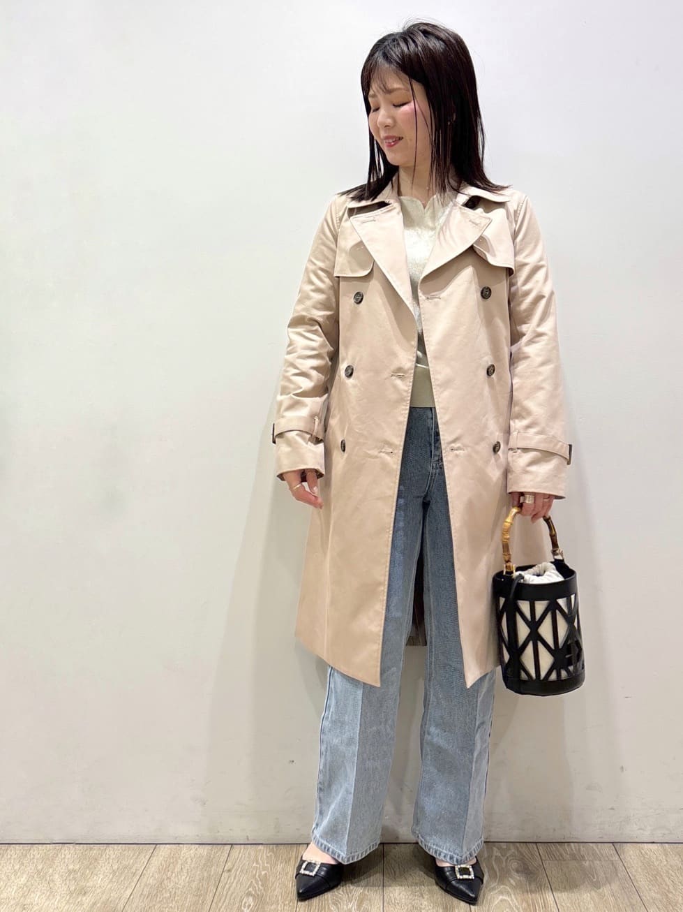 mameさんの「index｜撥水トレンチコート【洗濯機OK／花粉対応】《XS～3L》」を使ったコーディネート