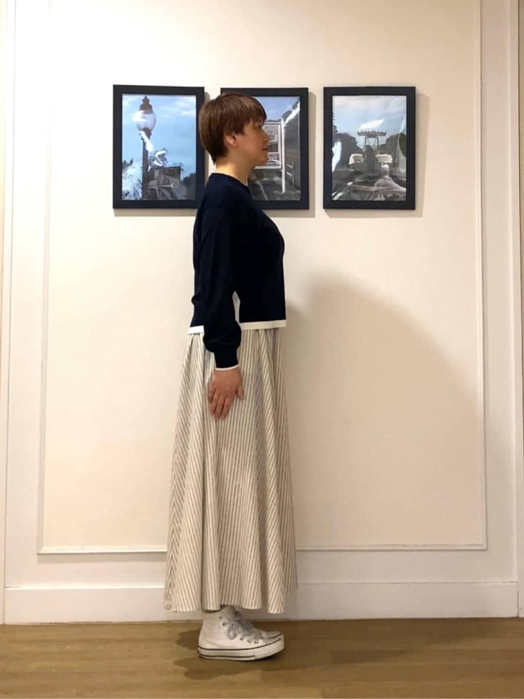 Hiroさんの「Dessin｜【洗える】バイカラーデザインニット」を使ったコーディネート