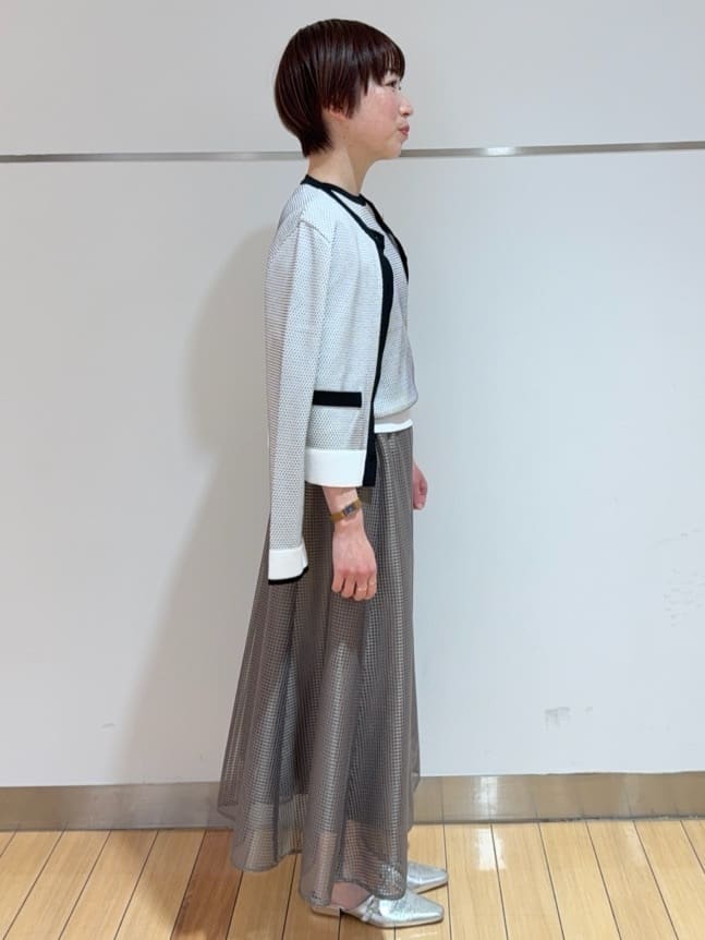 あやさんの「UNTITLED｜【洗える/後ろウエストゴム】スクエアメッシュスカート」を使ったコーディネート