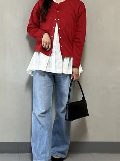 Minaさんの「Dessin｜【洗える】スナップボタンカーディガン」を使ったコーディネート