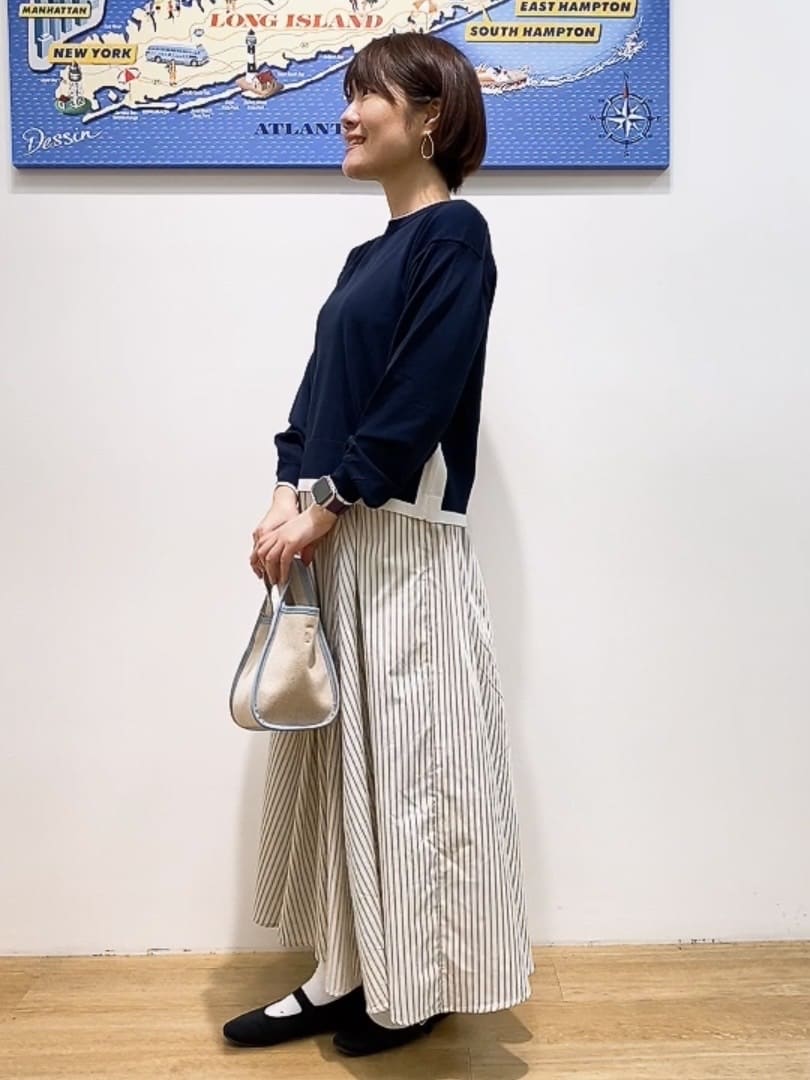 Hamaさんの「Dessin｜【洗える】バイカラーデザインニット」を使ったコーディネート