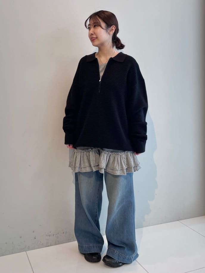 abeさんの「tk.TAKEO KIKUCHI｜ハーフジップニットポロシャツ」を使ったコーディネート
