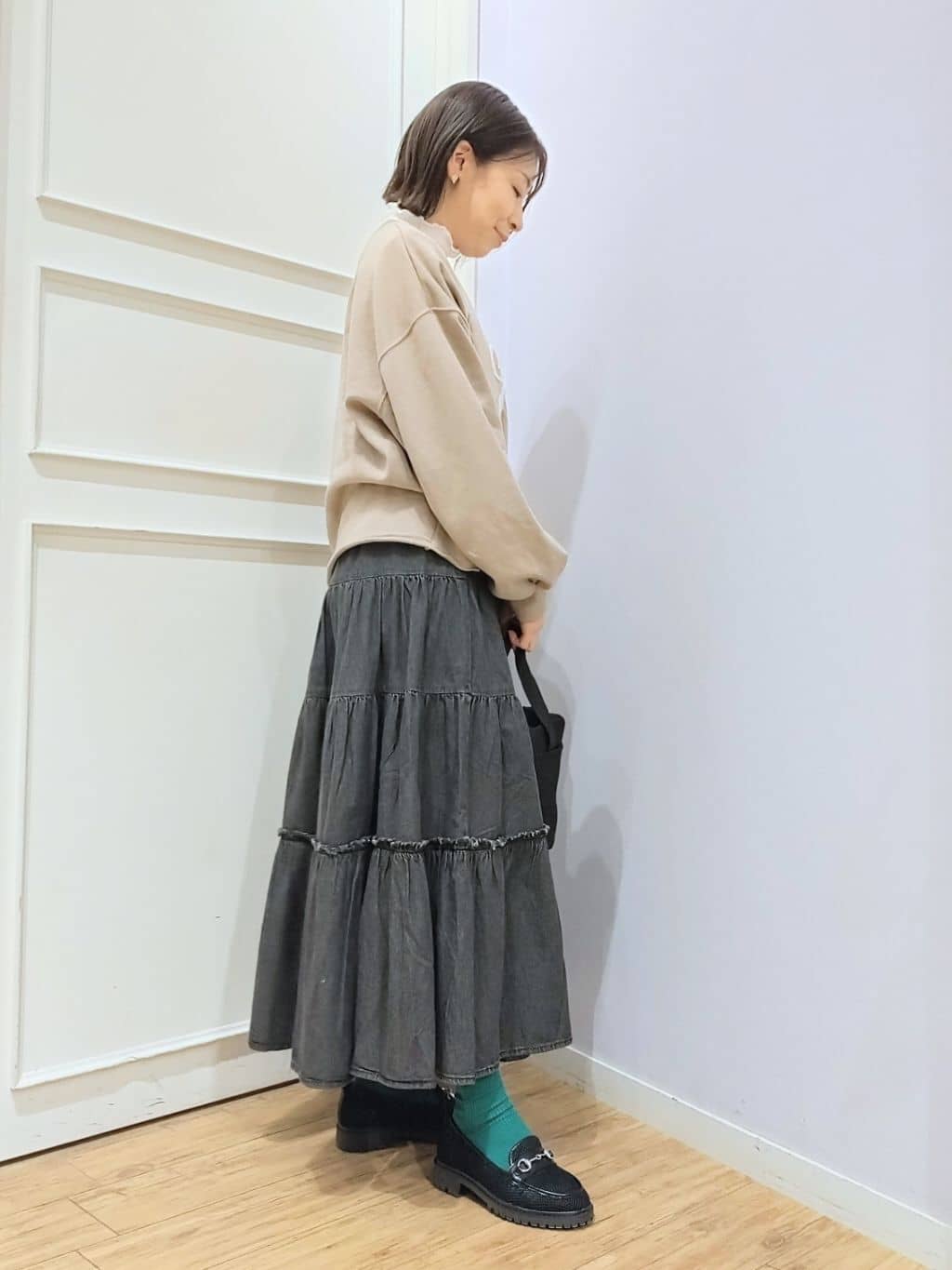 miomioさんの「SHOO･LA･RUE｜メッシュローファー」を使ったコーディネート
