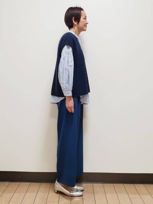 yuuさんの「Reflect｜【レイヤードにおすすめ◎】バンドカラーボリュームスリーブシャツ」を使ったコーディネート