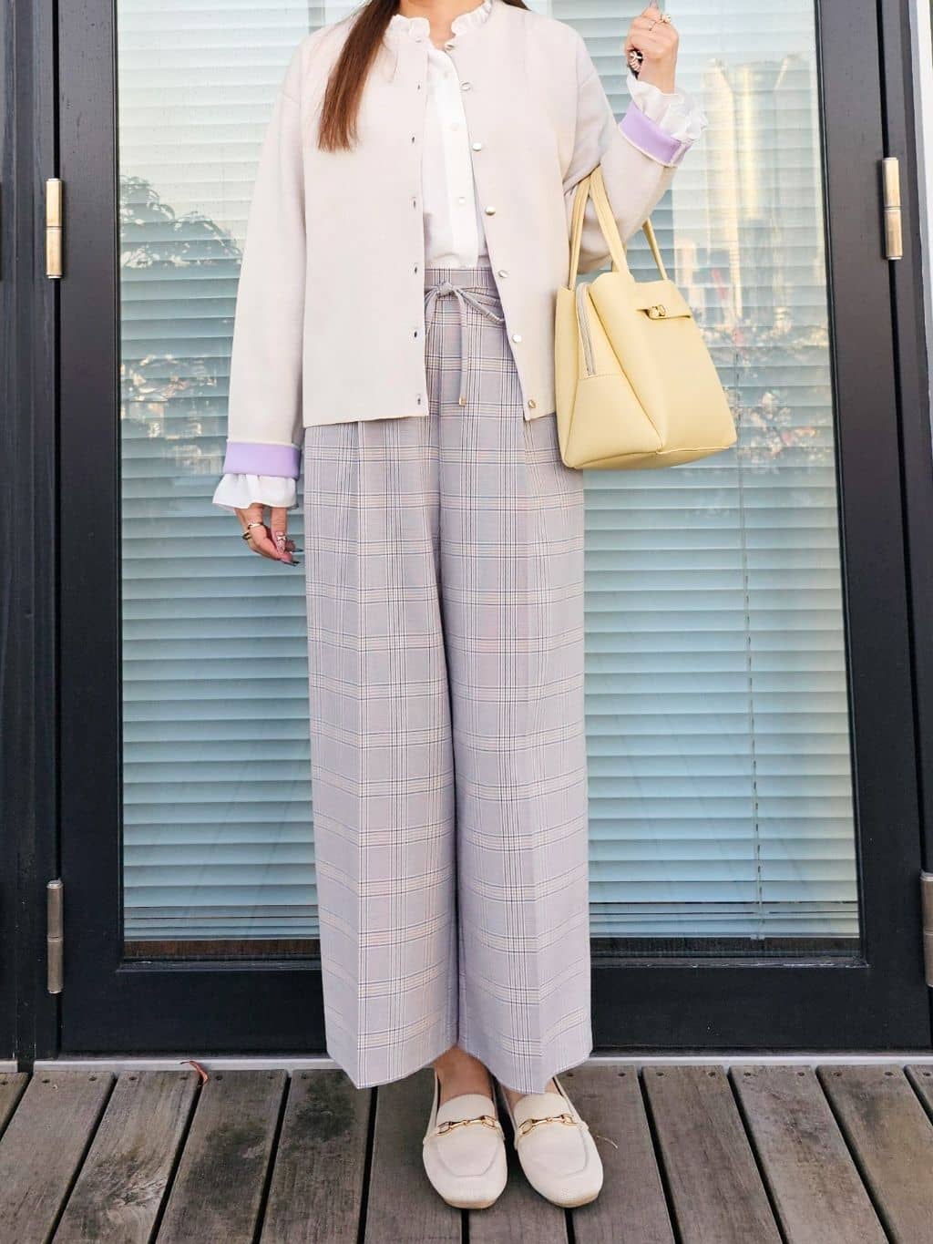 ゆゆさんの「SHOO･LA･RUE｜【洗濯機可/S-LL】品良くきまる 配色カーディガン」を使ったコーディネート