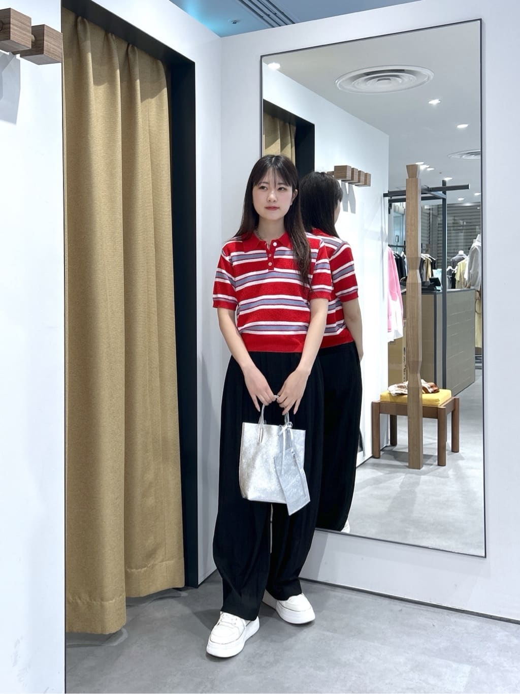 Renoさんの「INDIVI｜ジャカードポロニット」を使ったコーディネート