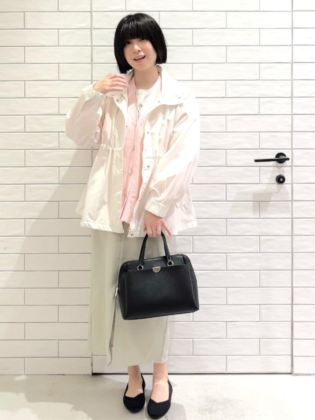 しおりさんの「OPAQUE.CLIP｜撥水スタンドZIPブルゾン【洗濯機OK／UVケア／花粉対応】」を使ったコーディネート