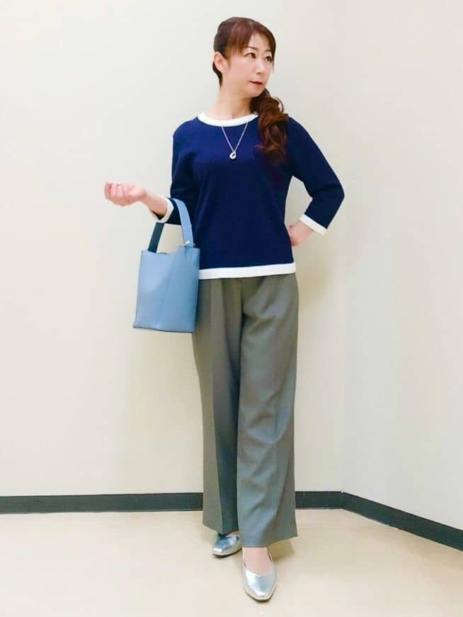 花さんの「Reflect｜【ウエスト総ゴム】チェック柄イージーワイドパンツ」を使ったコーディネート