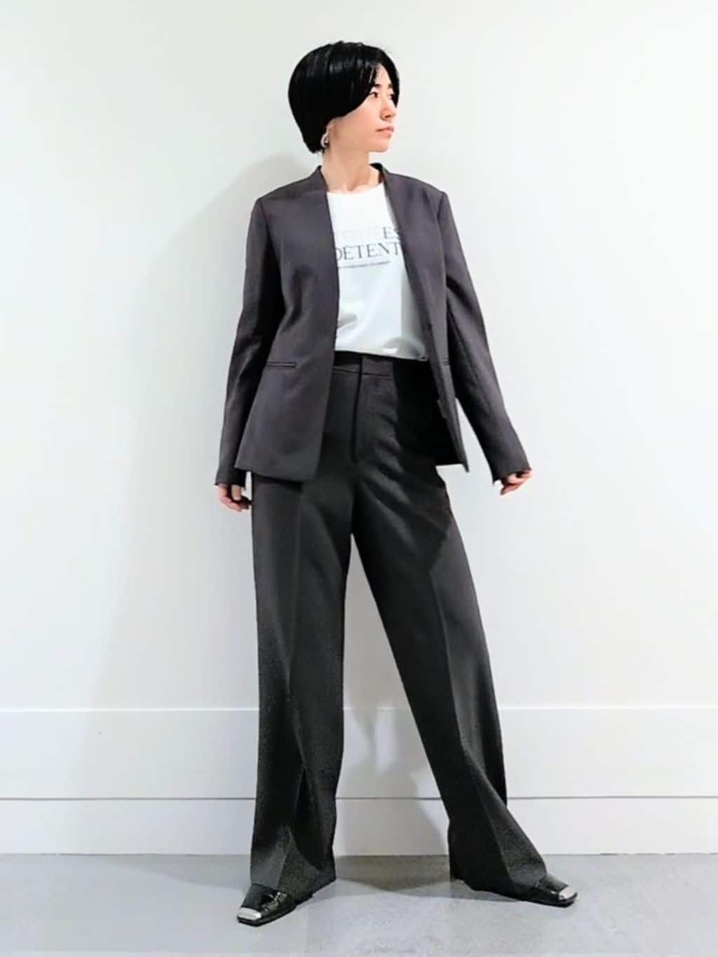 ミズタさんの「UNTITLED｜【セットアップ可/UV/接触冷感】エアリーノーカラージャケット」を使ったコーディネート