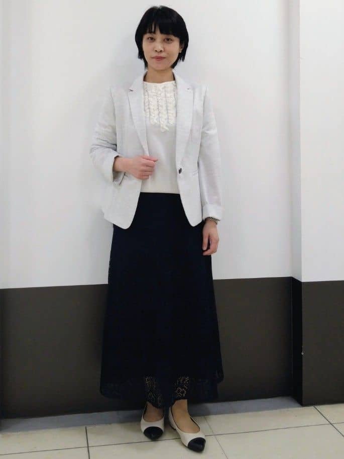 GMさんの「Reflect｜フロントフリルデザインニット」を使ったコーディネート