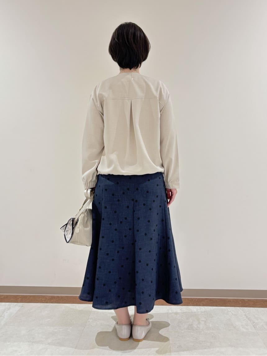 marikoさんの「grove｜【洗える】麻調ノーカラーブルゾン」を使ったコーディネート