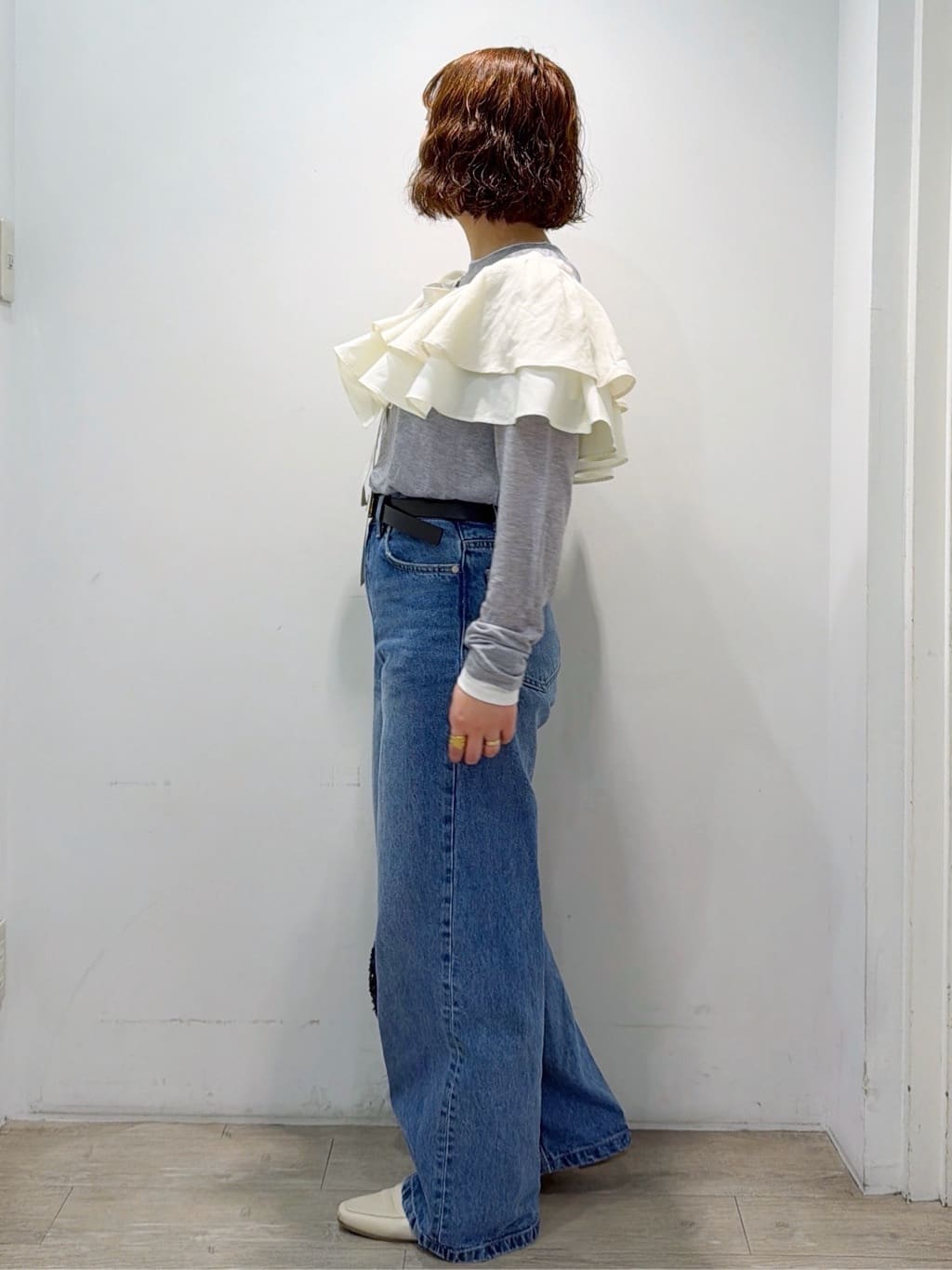 sumicaさんの「OPAQUE.CLIP｜配色レイヤードロングスリーブTシャツ【洗える】」を使ったコーディネート