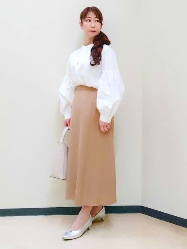花さんの「Reflect｜【腰周りカバー／長め丈】モックネックニットプルオーバー」を使ったコーディネート