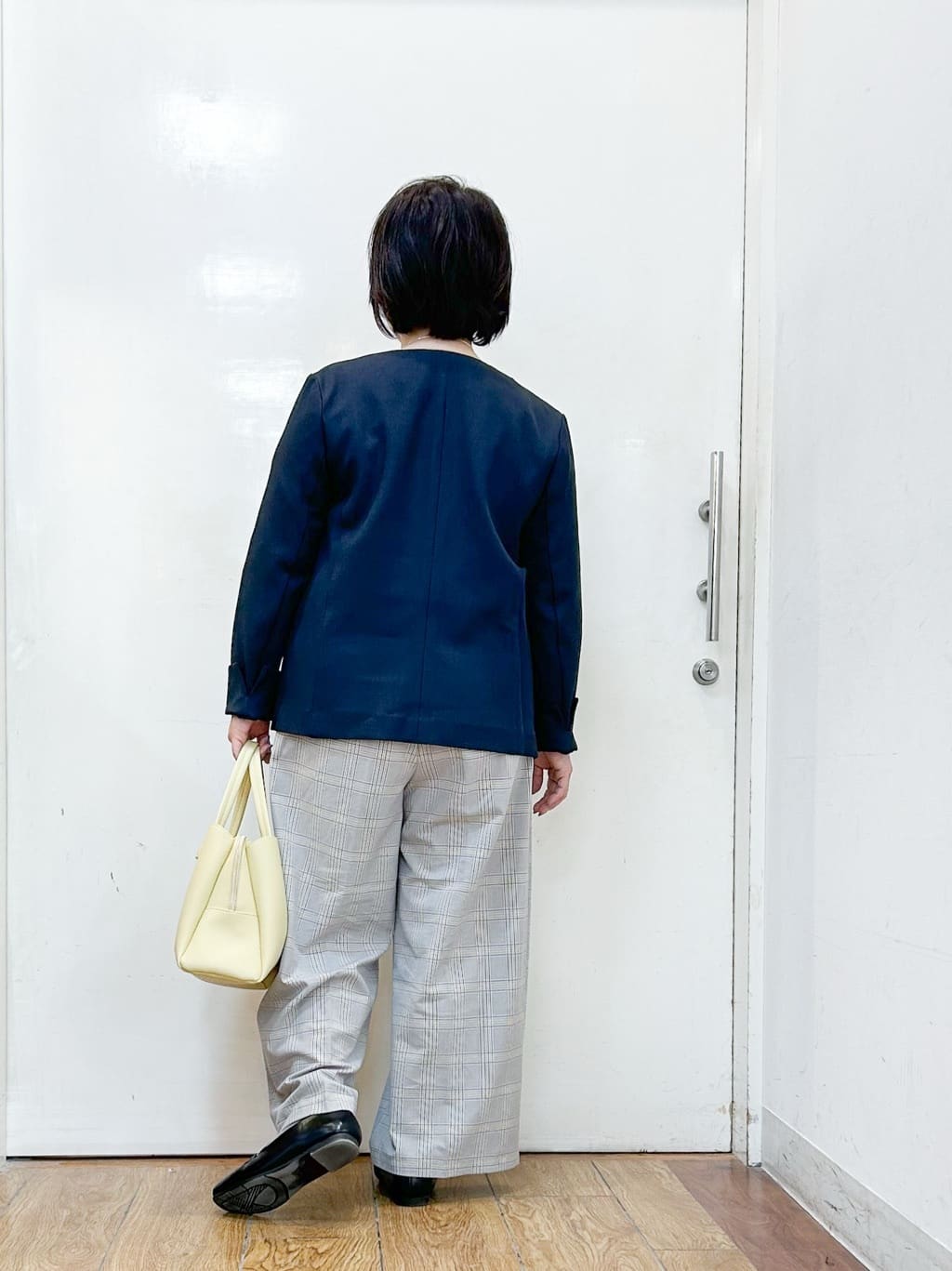 haruさんの「SHOO･LA･RUE｜【洗濯機可/UV/SS-3L】すっきり好印象 ノーカラージャケット」を使ったコーディネート