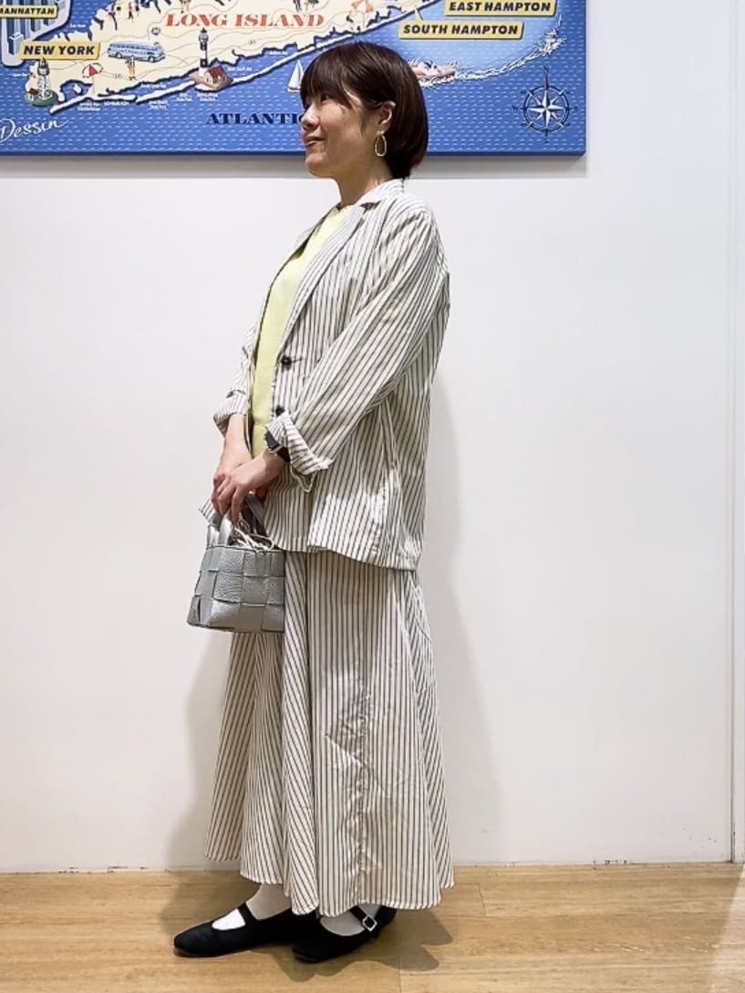 Hamaさんの「Dessin｜【セットアップ可/洗える】ストライプシャツジャケット」を使ったコーディネート