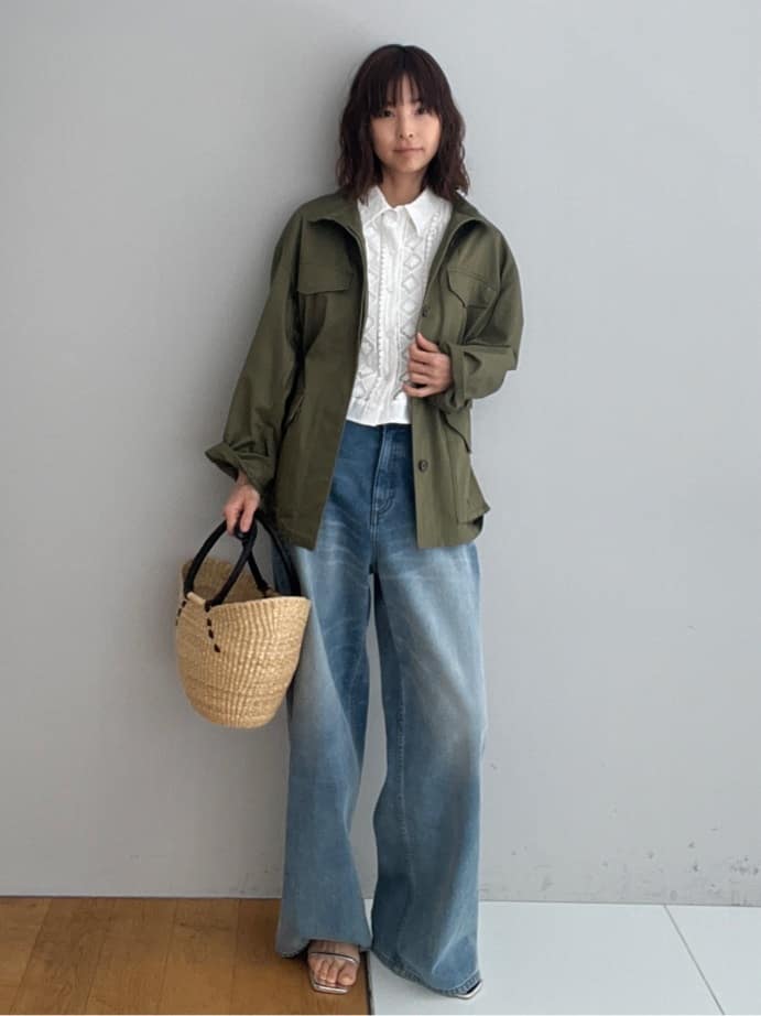 misaさんの「DRESSTERIOR｜【ウォッシャブル】コンパクトコットンミリタリーブルゾン」を使ったコーディネート