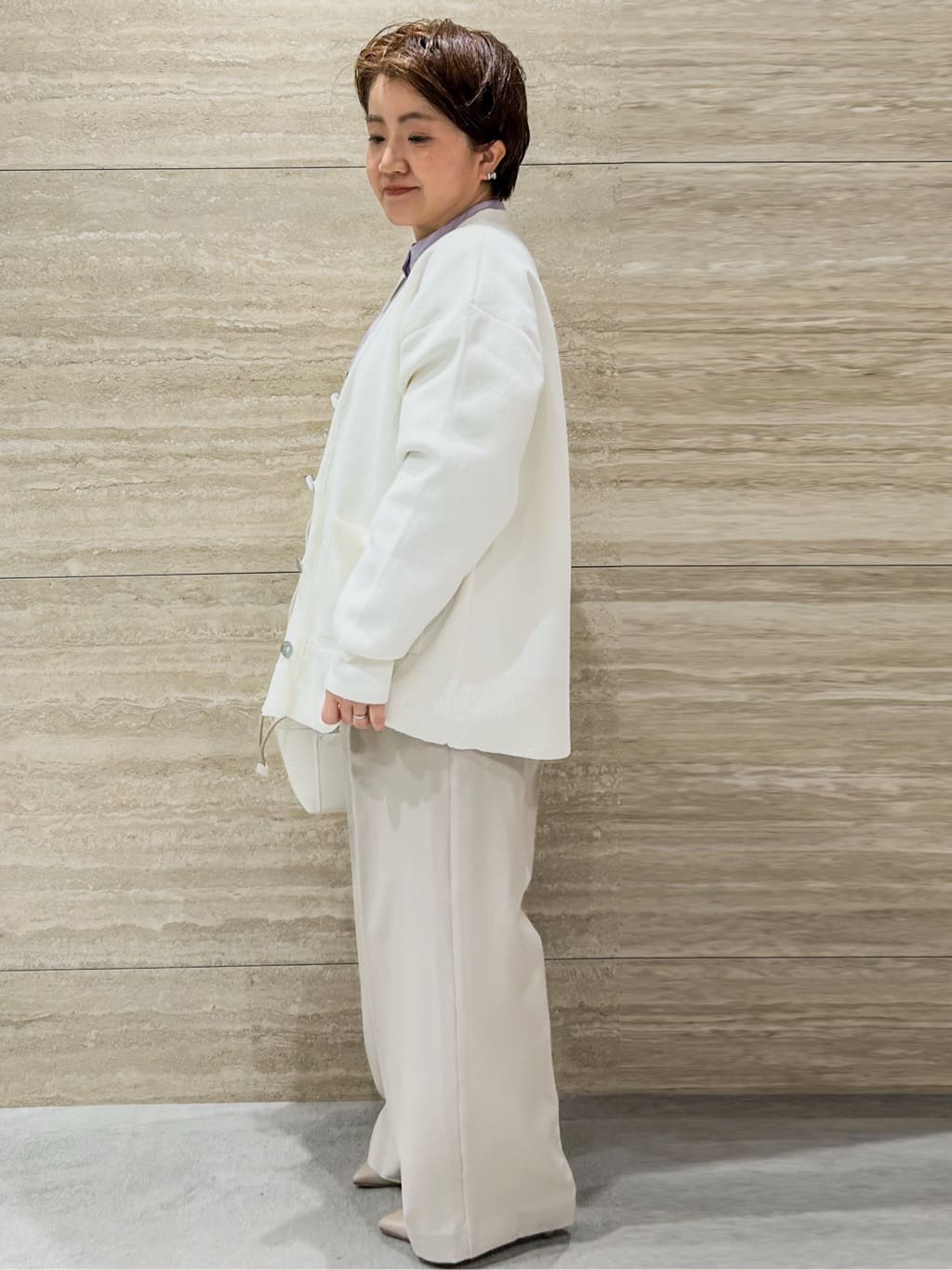 NAMIさんの「OPAQUE.CLIP｜ストライプペプラムデザインブラウス【洗濯機OK】」を使ったコーディネート