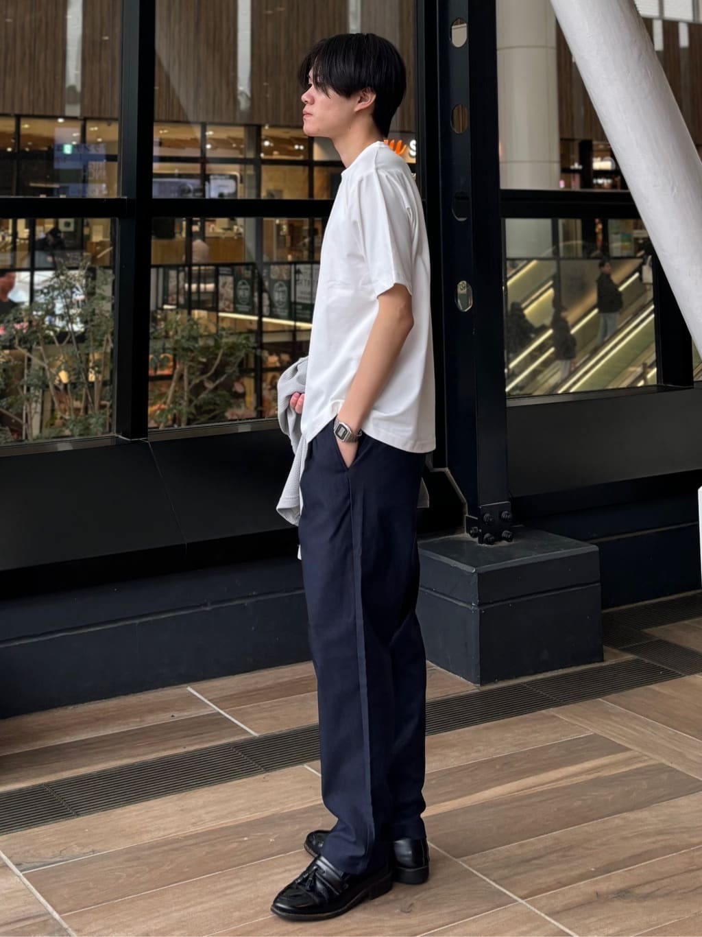 うらしーさんの「THE SHOP TK｜【2点セット】カーディガン＋半袖Tシャツ 洗濯機OK」を使ったコーディネート