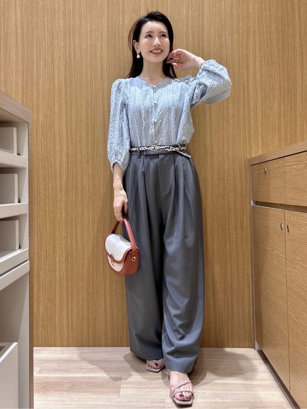 maiさんの「OPAQUE.CLIP｜フリンジジャカードブラウス【洗濯機OK】」を使ったコーディネート