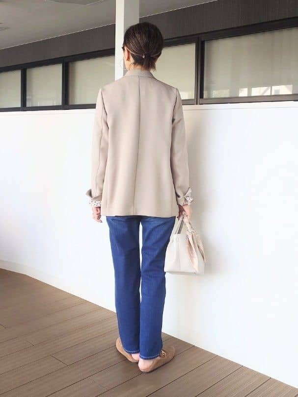 MUTSUKOさんの「UNTITLED｜◆【洗える/ストレッチ性】ダブルブレストジャケット」を使ったコーディネート